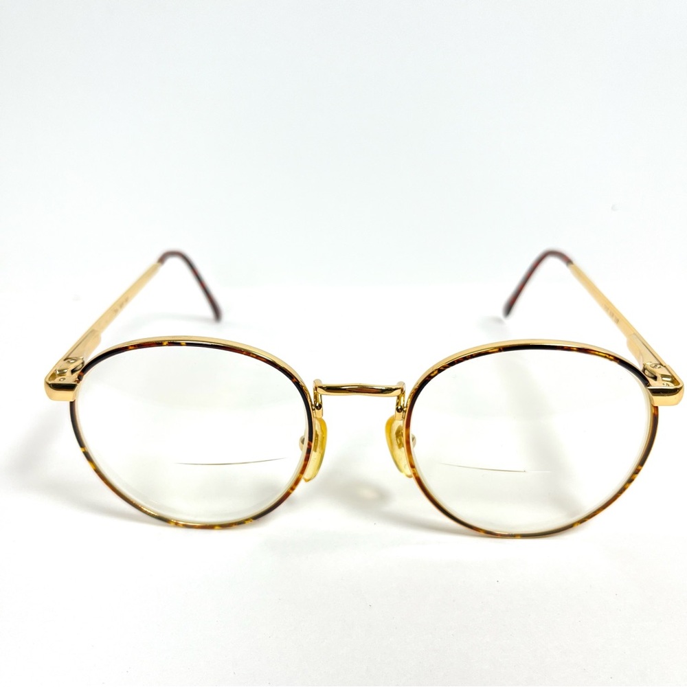 VTG AOP Z87 Gold Tortoiseshell Round Safety Glasses Frames 54▢20 Bifocal Lens